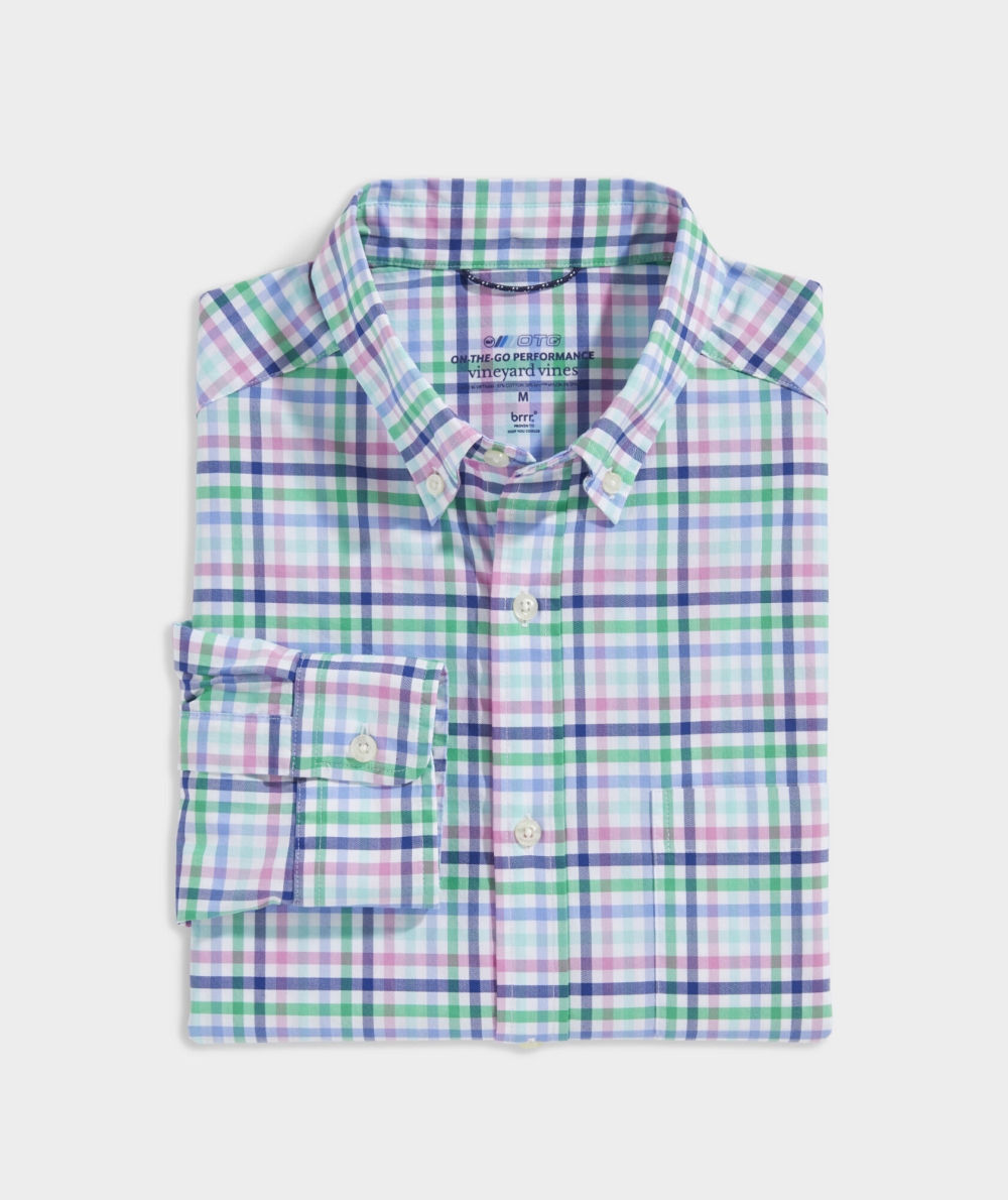 Destacados Producto Oficial Camisas Vineyard Vines On The Go brrr Check Shirt Hombre Azules